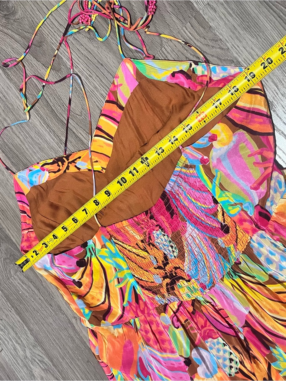 FARM Rio Multicolor Tropical Tiered Maxi summer Boho Dress Sz XL - Picture 13 of 15